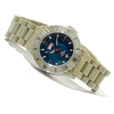 619-782 - Oniss Women's Ceramica Fuerte Quartz Green Ceramic Bracelet Watch