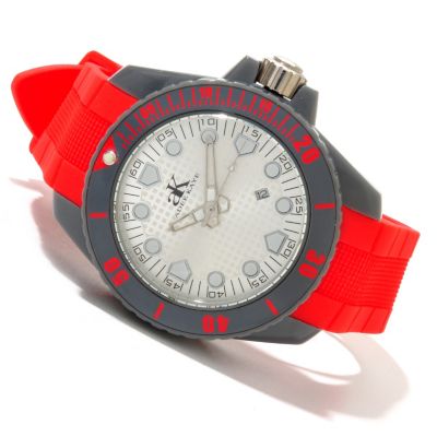 Adee Kaye Men's Forceful Stainless Steel Textured Dial Strap Watch