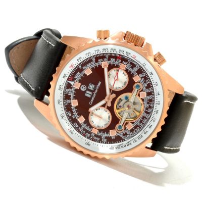 CONSTANTIN WEISZ MEN'S MULTIFUNCTION AUTOMATIC STRAP WATCH W/ 10 SLOT BOX