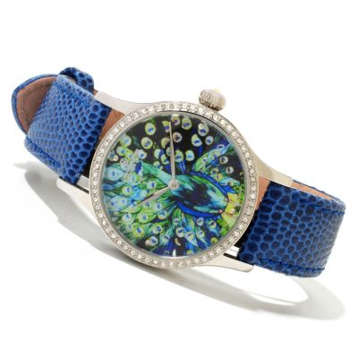 CONSTANTIN WEISZ WOMEN'S PEACOCK DIAL AUTOMATIC STRAP WATCH