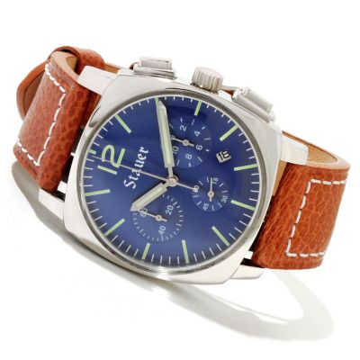 Stauer Men's Exemplar Leather Strap Watch