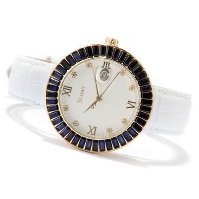 Stauer Women's Scarlett Sapphire Accented Strap Watch