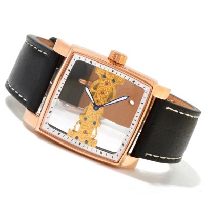 CONSTANTIN WEISZ MEN'S MECHANICAL BRIDGE STRAP WATCH W/ 10 SLOT BOX