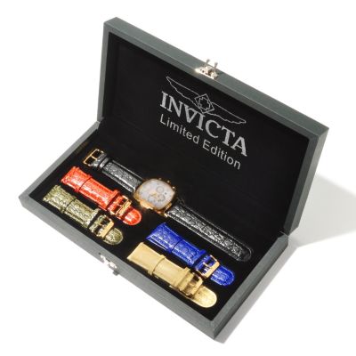 619-977 - Invicta Men's Grand Lupah Quartz Chronograph Watch w/ 5-Piece Leather Strap Set