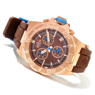 INVICTA MEN'S OCEAN BARON PRO DIVER QUARTZ CHRONO POLY STRAP WATCH