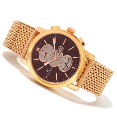 JEAN MARCEL MEN'S CLARUS SWISS MADE LTD ED AUTOMATIC CHRONO MESH BRACELET WATCH