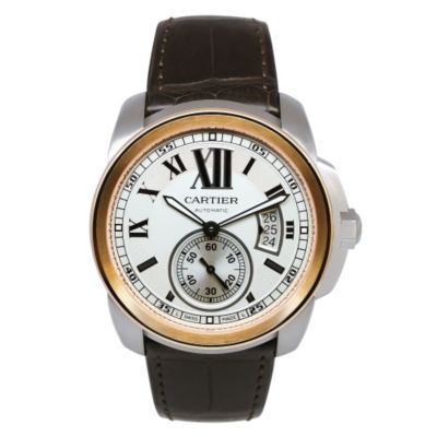620-026 - Cartier Men's Calibre Swiss Made Quartz Leather Strap Watch