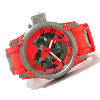 INVICTA MEN'S RUSSIAN DIVER OFF SHORE SWISS QUARTZ CAMO EDITION POLY STRAP WATCH