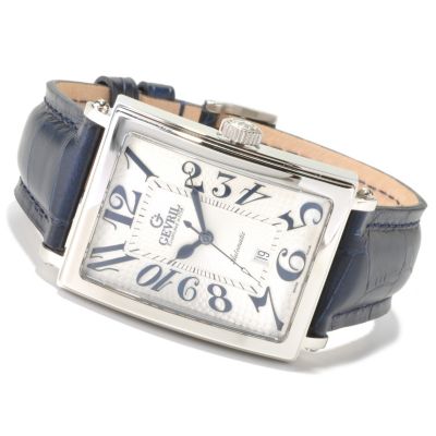 620-090 - Gevril Men's Avenue of Americas Limited Edition Swiss Made Automatic Leather Watch 