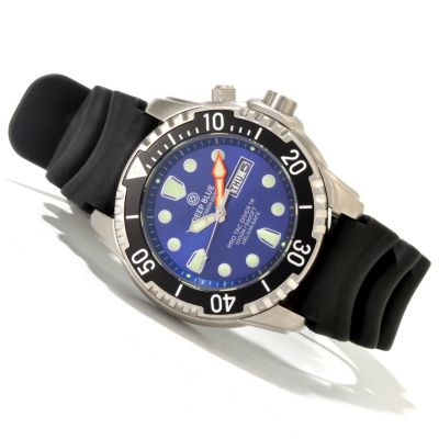 DEEP BLUE MEN'S PRO TAC DIVER 1K METER POLYURETHANE STRAP WATCH