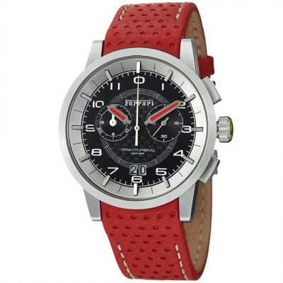 620-103 - Ferrari Men's Granturismo Swiss Made Quartz Chronograph Perforated Leather Strap Watch