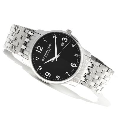Stuhrling Original Men's Churchill Quartz Stainless Steel Bracelet Watch