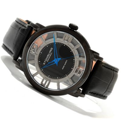 Stuhrling Original Men's Winchester Quartz Leather Strap Watch