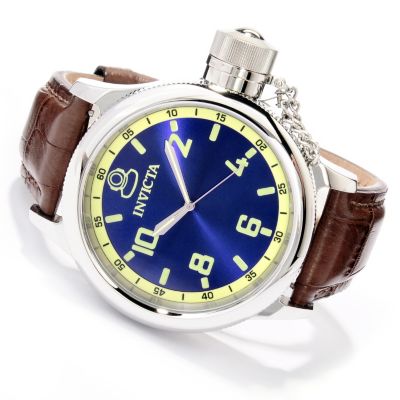 INVICTA MEN'S RUSSIAN DIVER QUARTZ ALLIGATOR STRAP WATCH
