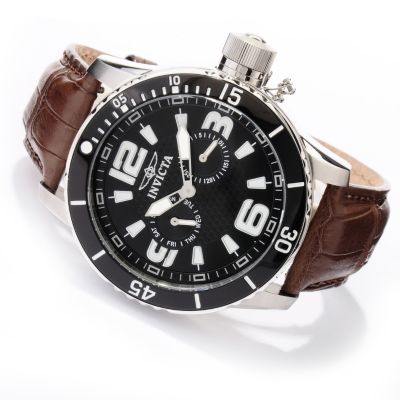 INVICTA MEN'S CORDUBA DIVER QUARTZ DAY & DATE ALLIGATOR STRAP WATCH