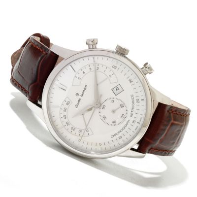 Claude Bernard Men's Classic Swiss Made Quartz Leather Strap Watch