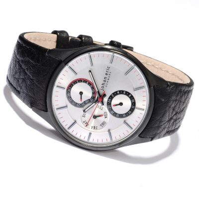 620-162 - Johan Eric Men's Streur Quartz Stainless Steel Leather Strap Watch 
