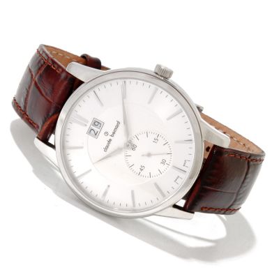 Claude Bernard Men's Classic Swiss Made Quartz Leather Strap Watch