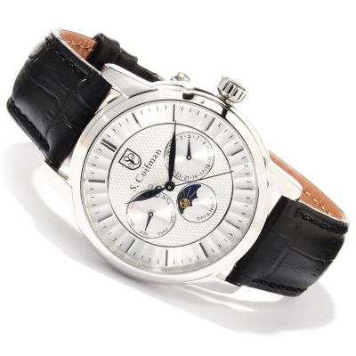 S. COIFMAN MEN'S QUARTZ MULTIFUNCTION LEATHER STRAP WATCH