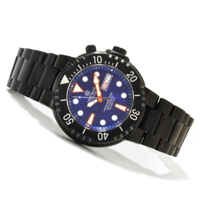 DEEP BLUE MEN'S SUNRAY 2 PVD DIVER 1000 AUTOMATIC DAY & DATE BRACELET WATCH