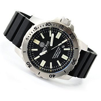 95 - Deep Blue Men's Day/Night Ops Pro Flat Tube Automatic 316L Stainless Steel Silicone Strap Watch 
