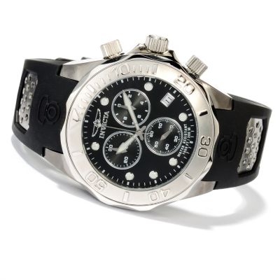 INVICTA MEN'S GRAND DIVER SWISS QUARTZ CHRONO PU STRAP WATCH