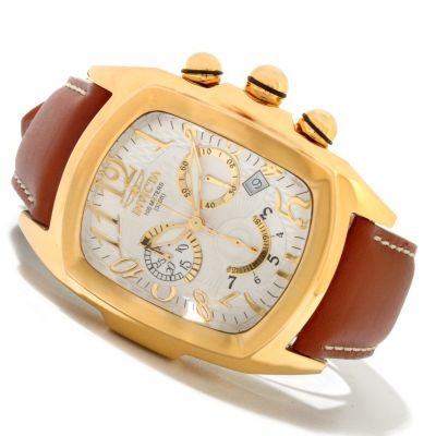 INVICTA MEN'S DRAGON LUPAH QUARTZ CHRONO LEATHER STRAP WATCH