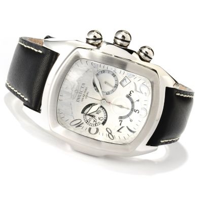 INVICTA MEN'S DRAGON LUPAH QUARTZ CHRONO LEATHER STRAP WATCH