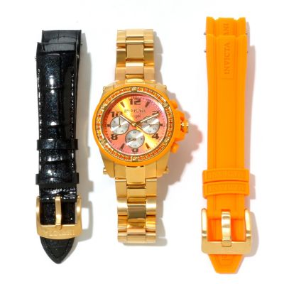 620-311 - Invicta Women's Angel Quartz Stainless Steel Bracelet Watch w/ Two Extra Straps