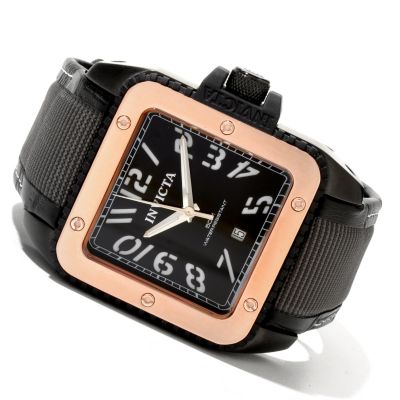 620-315 - Invicta Men's Cuadro Elite Quartz Stainless Steel Leather Strap Watch 