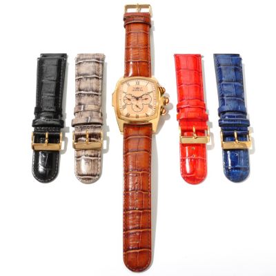 INVICTA MEN'S LUPAH QUARTZ MULTIFUNCTION LEATHER STRAP WATCH