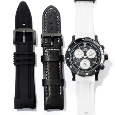 Vostok-Europe Men's Anchar Quartz Chronograph Watch w/ 3 Interchangeable Straps