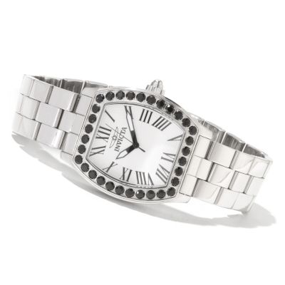620-369 - Invicta Women's Angel Quartz Limited Edition Black Spinel Stainless Steel Bracelet Watch 