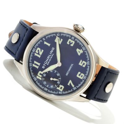 Stuhrling Original Men's Legacy Sport Mechanical Leather Strap Watch