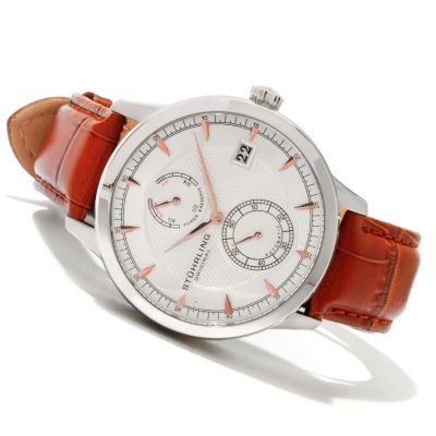Stuhrling Original Men's Navigator PR Automatic Leather Strap Watch