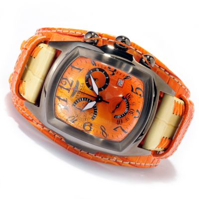 620-382 - Invicta Men's Dragon Lupah Swiss Made Quartz Chronograph Stainless Steel Case Leather Strap Watch
