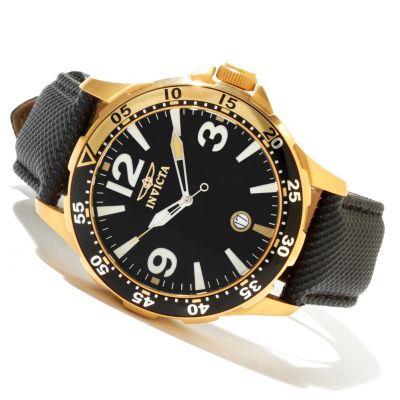 INVICTA MEN'S SPECIALTY DIVER QUARTZ DATE LEATHER STRAP WATCH W/8DC