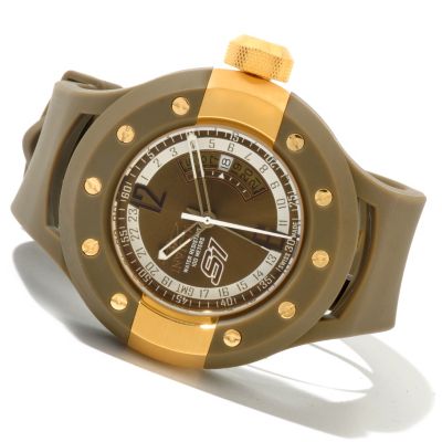 INVICTA MEN'S SI RALLY MONOTONE SWISS MADE QUARTZ GMT PU STRAP WATCH