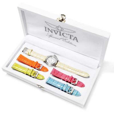 INVICTA WOMEN'S CORDUBA QUARTZ DATE MOP DIAL INTERCHANGEABLE STRAP WATCH