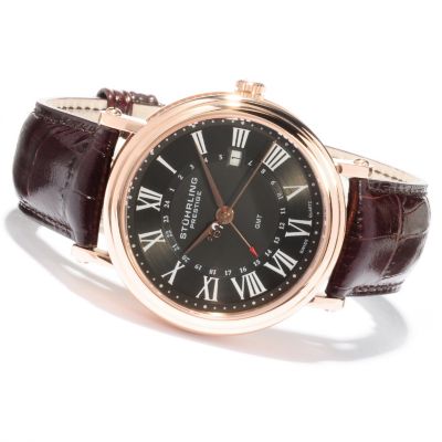 Stuhrling Prestige Men's Laureate GMT Swiss Made Quartz Strap Watch