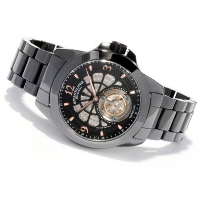620-443 - St&uuml;hrling Original Men's Specter Limited Edition Mechanical Tourbillon Ceramic Bracelet Watch