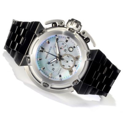IMPERIOUS MEN'S X-WING SWISS QUARTZ CHRONO MOTHER OF PEARL DIAL BRA WATCH