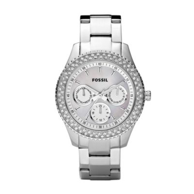 620-531 - Fossil Women’s Stella Quartz Multifunction Silver-tone Stainless Steel Bracelet Watch
