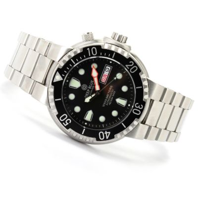 620-655 - Deep Blue Men's Sea Diver 1000 Automatic Stainless Steel Bracelet Watch 