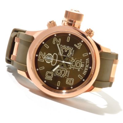 INVICTA MEN'S RUSSIAN DIVER QUARTZ CHRONOGRAPH PU STRAP WATCH
