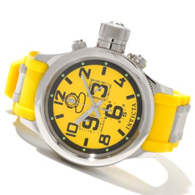 INVICTA MENS'S RUSSIAN DIVER QUINOTAR QUARTZ CHRONO RUBBER STRAP WATCH W/3DC