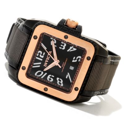 INVICTA MEN'S CUADRO ELITE QUARTZ STRAP WATCH W/COLLECTOR'S BOX