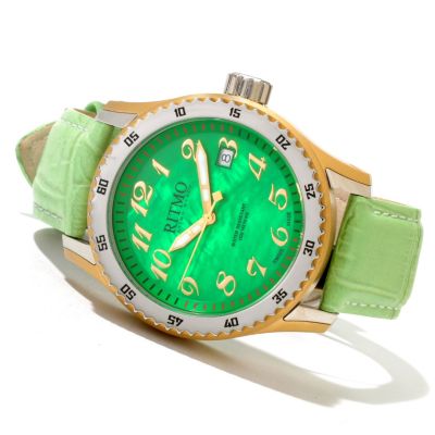 RITMO MUNDO LADIES EXTREME MOP DIAL SWISS QUARTZ LEATHER STRAP WATCH