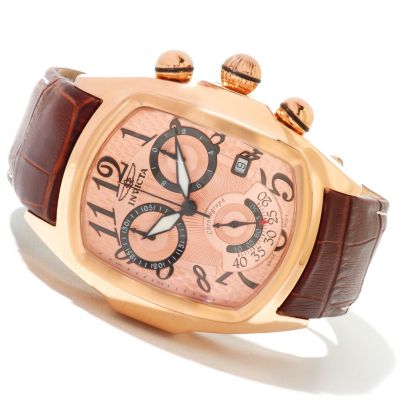 620-852 - Invicta Men's Lupah Swiss Quartz Chronograph Stainless Steel Leather Strap Watch 