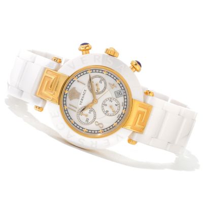 Versace Women's Reve MOP Swiss Made Quartz Ceramic Bracelet Watch